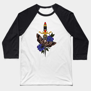 Moth and Dagger Baseball T-Shirt